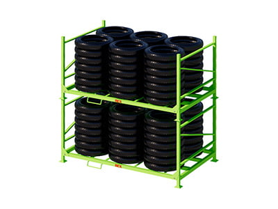 Foldable type motorcycle tire storage rack