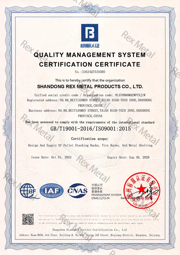 ISO 9001 Quality Management Certificate