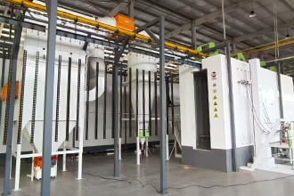 Powder coating facility at SDREX RACK factory