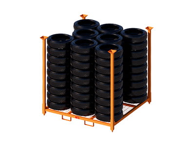 Post type motorcycle tire storage rack