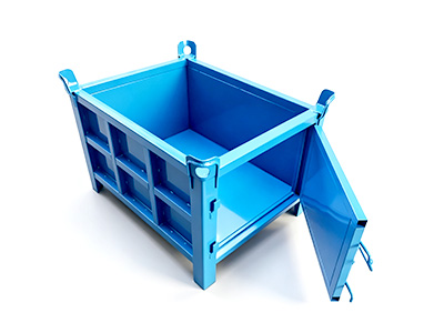 Steel Pallet Box with Drop Gate