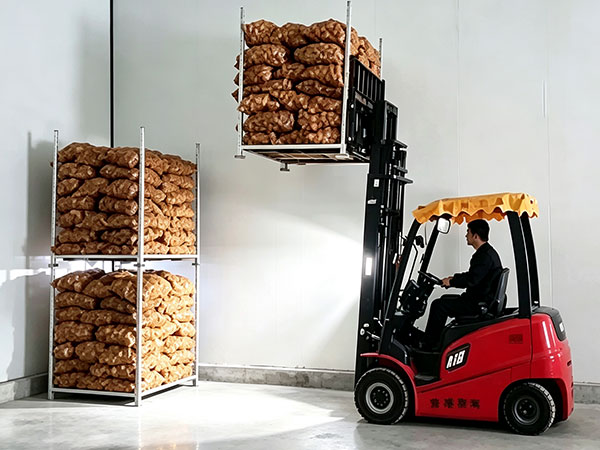 cold rack with forklift