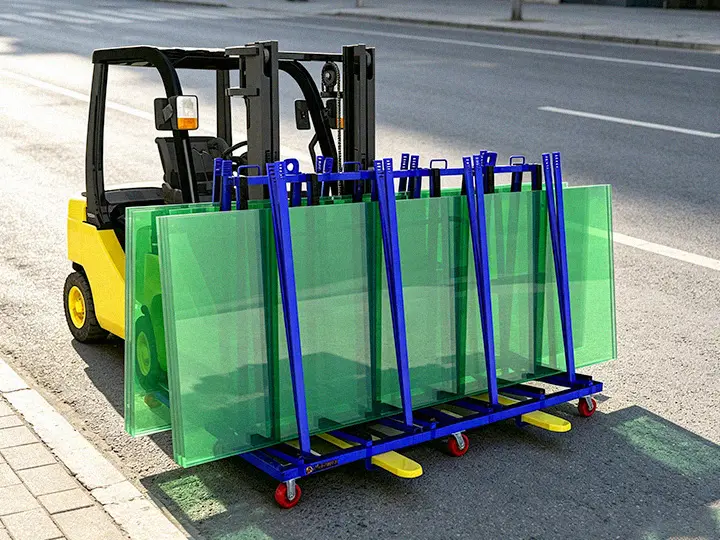 Glass transport vehicle