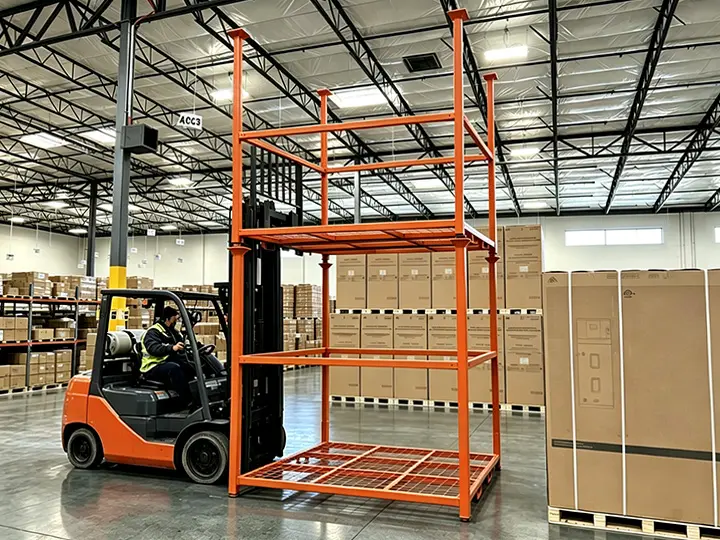 portable stack racks with forklift