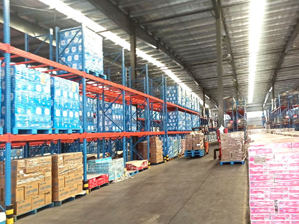 warehouse rack with pallet